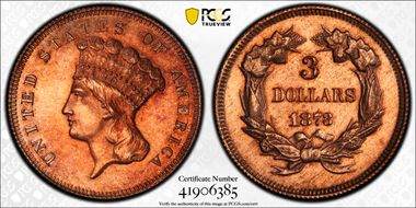 1873 $3 J-1335 PR63RB