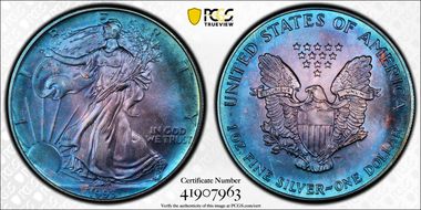 1993 $1 Silver Eagle MS67