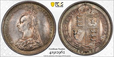 1888/7 Shil S-3926 MS63+