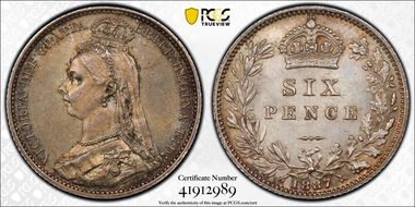 1887 6D S-3929 Value Rev MS64