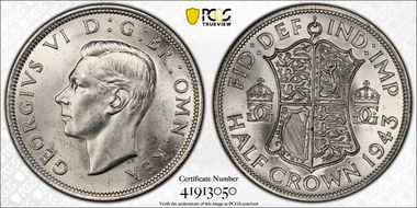 1943 1/2 Cr S-4080 MS63+