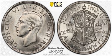 1946 1/2 Cr S-4080 MS64+