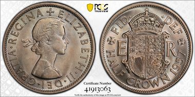 1957 1/2 Cr S-4145 MS65