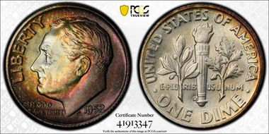 1952-D 10C MS67+ FB