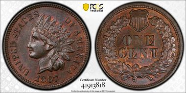 1867 1C MS63BN
