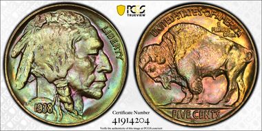 1938-D/S 5C Buffalo MS67+