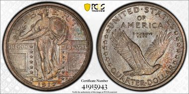 1917 25C Type 1 MS65FH