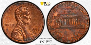 1992-D 1C Close AM MS61RB