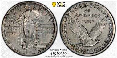 1916 25C Standing Liberty N1