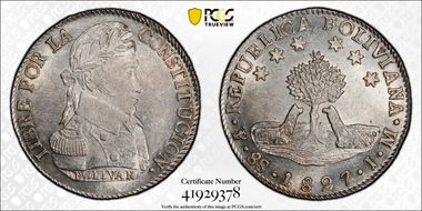 1827-PTS JM 8 Sol KM-97  Ag MS61