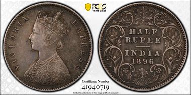 1896-C 1/2 Rup SW-6.224 XF40
