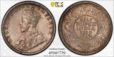 1919(B) 1/2 Rup SW-8.88 MS64