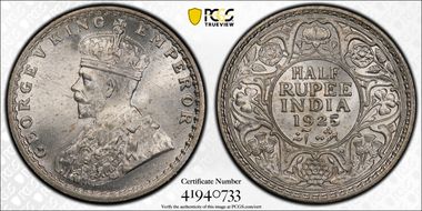 1925(C) 1/2 Rup SW-8.105 MS64