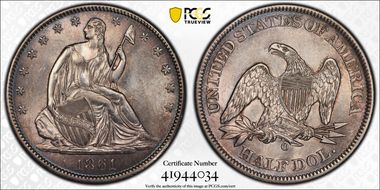 1861-O 50C W-04, LA Issue AU58