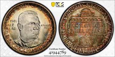 1946 50C Booker T. Washington MS67