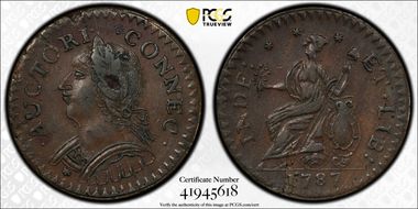 1787 CT 1/2P Laughing Head, Miller 6.1-M AU53BN