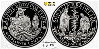 2020 AR Medal Mayflower 400th Anniversary U.S. Silver Proof Set First Strike PR70DCAM