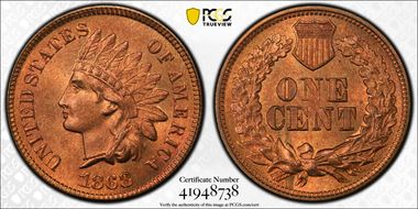 1868 1C MS66RD