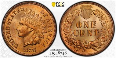 1876 1C MS66+ RD