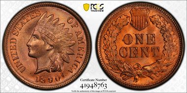 1890 1C MS66RD