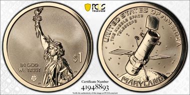 2020-S $1 American Innovation MD Rev PR The Hubble Space Telescope PR70
