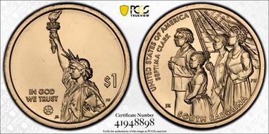 2020-D $1 American Innovation SC Septima Clark Pos. A First Strike MS64