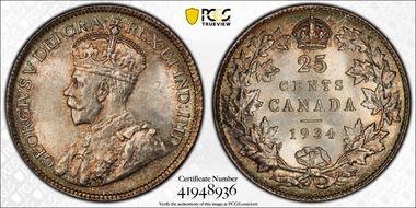 1934 25C MS65+