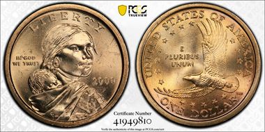 2000-P SAC$1 "Wounded Eagle" FS-901 MS65