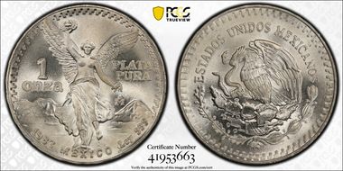 1983-Mo Onza Libertad Ag MS68