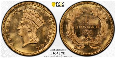 1870 G$1 MS65+