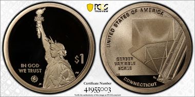 2020-S $1 American Innovation CT Rev PR  Gerber Variable Scale First Strike PR69