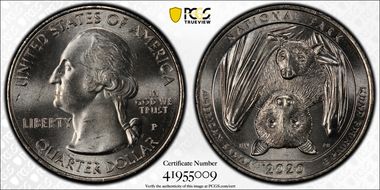 2020-P 25C American Samoa NP First Strike MS64