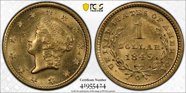 1849-O G$1 MS63