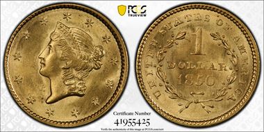 1850 G$1 MS66