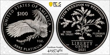 2021-W $100 Freedom of Religion First Strike PR69DCAM