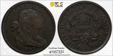 1803 1C Small Date, Large Fraction XF40BN