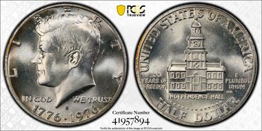1976-S 50C Silver MS66