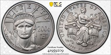 2006-W $25 Burnished St. of Liberty First Strike SP70