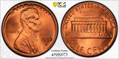 1982-D 1C Zinc Large Date MS68RD