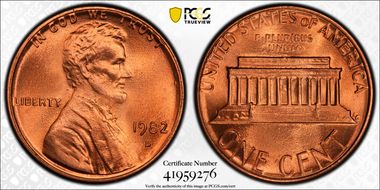 1982-D 1C Zinc, Large Date MS67RD