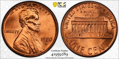 1980-D 1C MS66RD