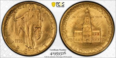 1926 $2.50 Sesquicentennial MS64