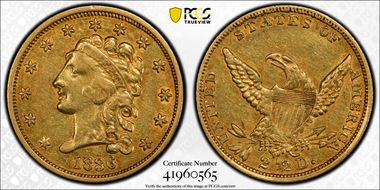 1836 $2.50 Block 8 XF45