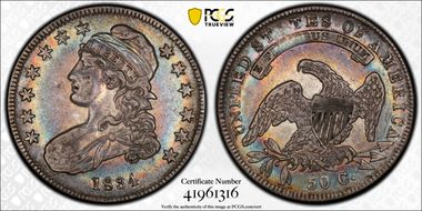 1834 50C O-116 Sm Date, Sm Letters XF45+