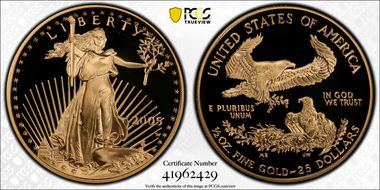 2005-W $25 Gold Eagle PR70DCAM