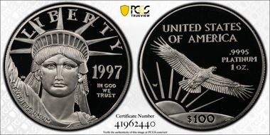 1997-W $100 Statue of Liberty PR69DCAM