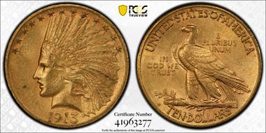 1913-S $10 AU58
