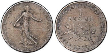 1898 1 Fr Maz-2129b Piefort Mat SP64