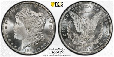 1880-S $1 VAM 12, Checkmark MS67+