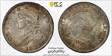 1832 50C Large Letters AU58